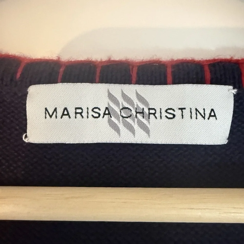 Vintage Marisa Christina Sweater Vest American Flag Women Large * 4th Of July